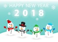 Cute snowman 2018 Happy New Year card