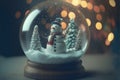 Cute snowman inside a snow globe Royalty Free Stock Photo