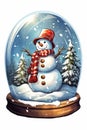 Cute snowman inside snowglobe Royalty Free Stock Photo