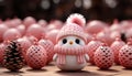Cute snowman toy brings joy in winter celebration generated by AI