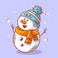 Cute snowman using neck and head warmers