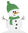 Cute snowman on the white background