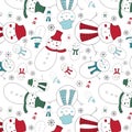 A cute snowmen seamless pattern Royalty Free Stock Photo