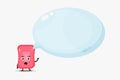 Cute soap mascot with bubble speech