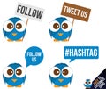 Cute Social Twitter Tweet Icons / Birds Royalty Free Stock Photo