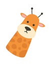 Cute soft giraffe animal puppet flat icon Handmade toys Royalty Free Stock Photo