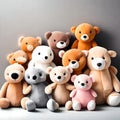 Cute soft toys collection - ai generated image