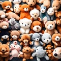 Cute soft toys collection - ai generated image