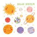 Cute solar system Royalty Free Stock Photo