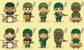 Vector illustration cartoon of Cute Soldier Band cartoon