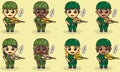 Vector illustration cartoon of cute Soldier playing Violin