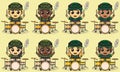 Vector illustration cartoon of cute Soldier playing Drums