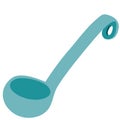 Cute soup ladle for food, flat, isolated object on a white background, vector illustration,