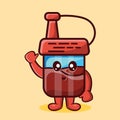 Cute soy sauce bottle mascot with gesture smile isolated cartoon in flat style Royalty Free Stock Photo