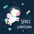 Cute space unicorn