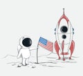 Cute spaceman on Moon