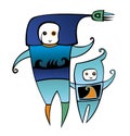 Cute spacemen Royalty Free Stock Photo