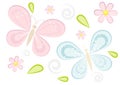 Cute sparkling butterflies background Royalty Free Stock Photo