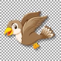 Cute sparrow bird cartoon character Royalty Free Stock Photo