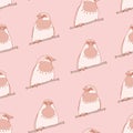 Cute Sparrows Vector Repeat Pattern