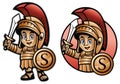 Cute spartan kid cartoon