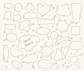 Cute speech bubble doodle set.Vector Illustration and graphic elements Royalty Free Stock Photo