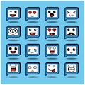 Cute speech bubble emoticon pack collection Royalty Free Stock Photo