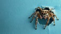 cute spider peeking through a hole Royalty Free Stock Photo