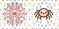 Cute spiderweb seamless symmetrical wallpaper vector