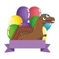 cute spinosaurus with balloons helium frame