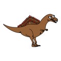 cute spinosaurus comic character icon