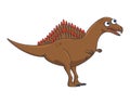 cute spinosaurus comic character icon