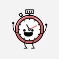 Cute Sport Timer Mascot Vector Character in Flat Design Style Royalty Free Stock Photo