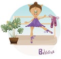 Cute Sporty monster illustration, graphic ballerina, activities elements clipart