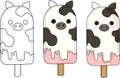 Cute spoted cow ice cream. Vector illustration. Royalty Free Stock Photo