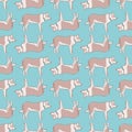 Cute Spotted Dog Vector Repeat Pattern Royalty Free Stock Photo
