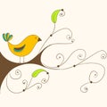 Cute spring bird on a branch Royalty Free Stock Photo