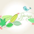 Cute spring bird illustration Royalty Free Stock Photo