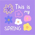 Cute spring card with flowers