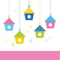 Cute spring colorful Bird houses