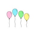 Cute pastel balloons vector set