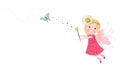 Cute spring fairy tale vector. Spring time Royalty Free Stock Photo