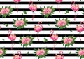 Cute spring floral flamingo seamless pattern