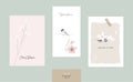 cute spring postcards with hand drawn springtime elements