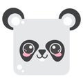 Cute square panda face. Cartoon head of animal character. Minimal simple design. Vector illustration Royalty Free Stock Photo