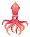 Cute squid cartoon illustration Royalty Free Stock Photo