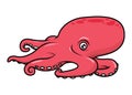 Cute squid cartoon vector