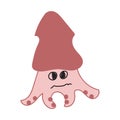 Cute squid vector illustration design element Royalty Free Stock Photo