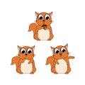 Cute squirell cartoon Simple Vector Illustration