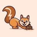 Cute funny squirrel mascot design illustration Royalty Free Stock Photo